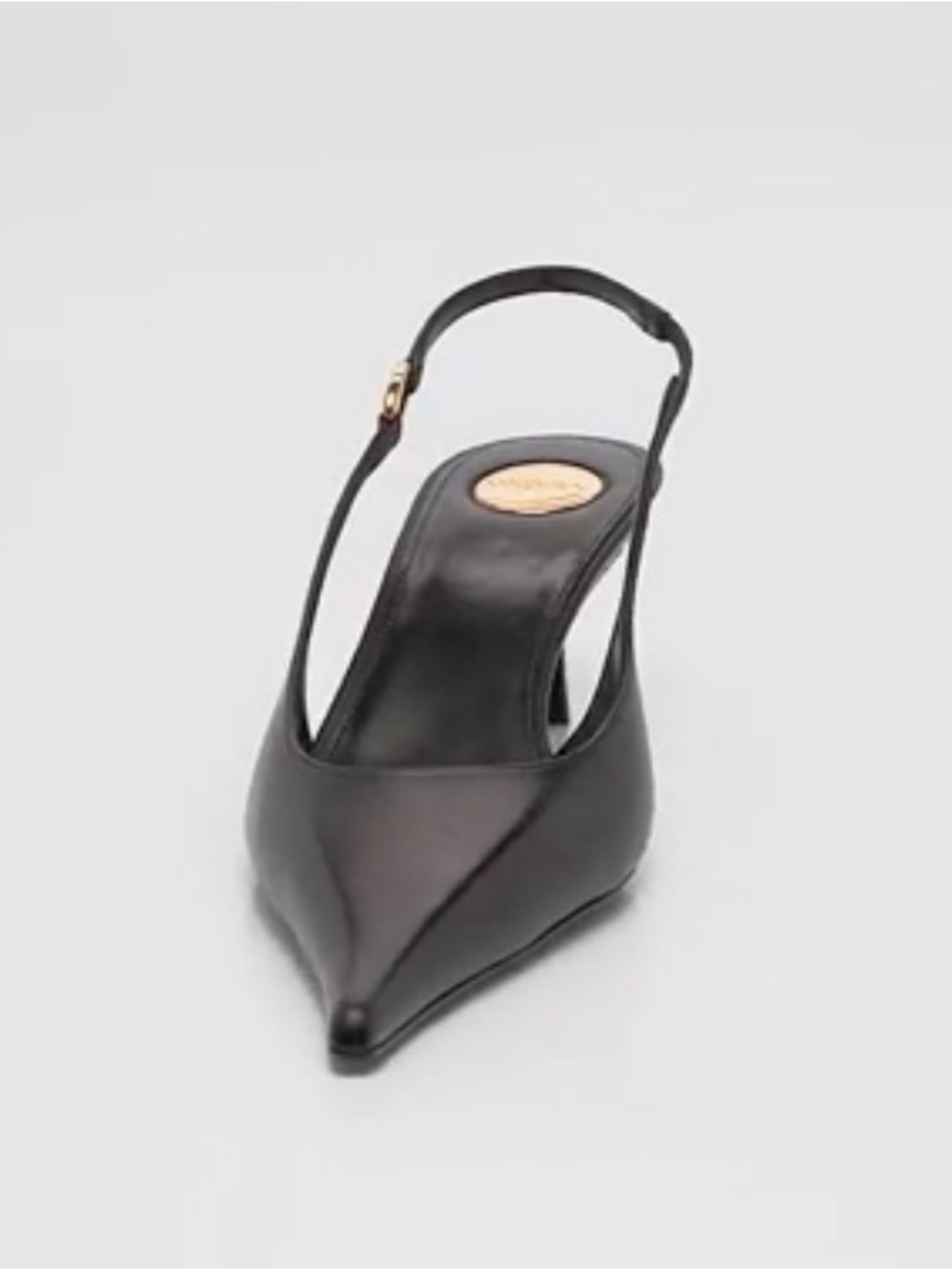 Saint Laurent Black Pointed Slingback Vendome 50 Pumps Women's Heel Size 39